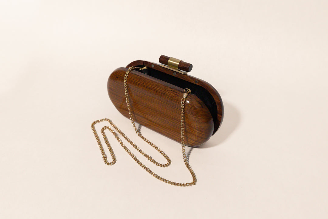 Wooden Capsule Clutch